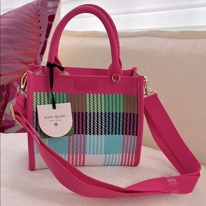 Kate spade x Target pink multicolor plaid bag